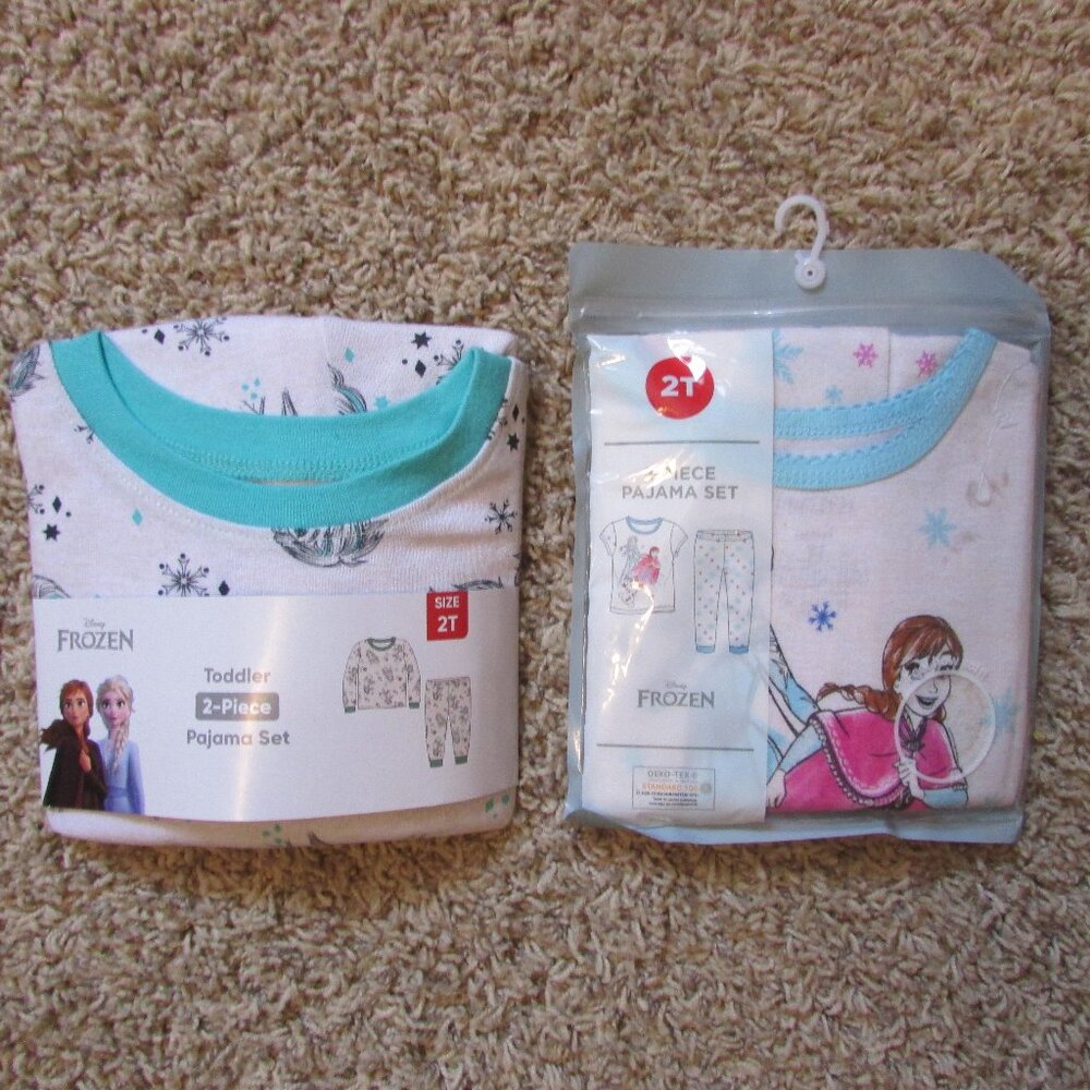 NEW Disney Frozen 2T Set OF 2 Pajama Sets Tops & Bottoms